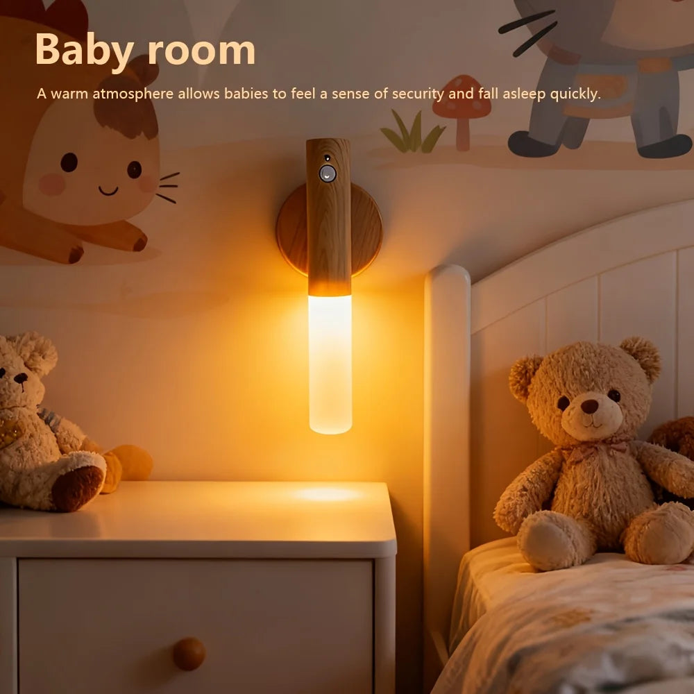 Motion Sensor Night Light — Rechargeable Magnetic Wall Lamp for Hallway, Bedroom & Stairs