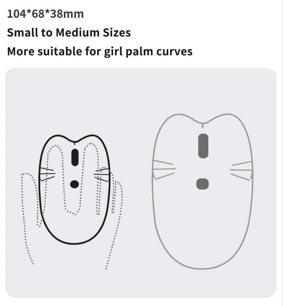 Mofii Cute Cat 2.4G Wireless Mouse, USB Receiver Plug and Play, 3 Adjustable DPI, Compatible with Laptop,PC, Computer