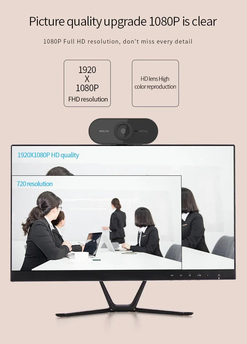 New Mini Web Camera PC Full HD With Microphone USB Plug Support Laptop Desktop Suitable For Video Calls Conference Live Work