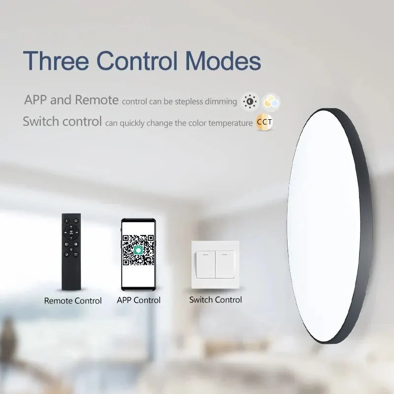 Smart LED Ceiling Lamp — Dimmable, APP & Remote Control, 36W/50W