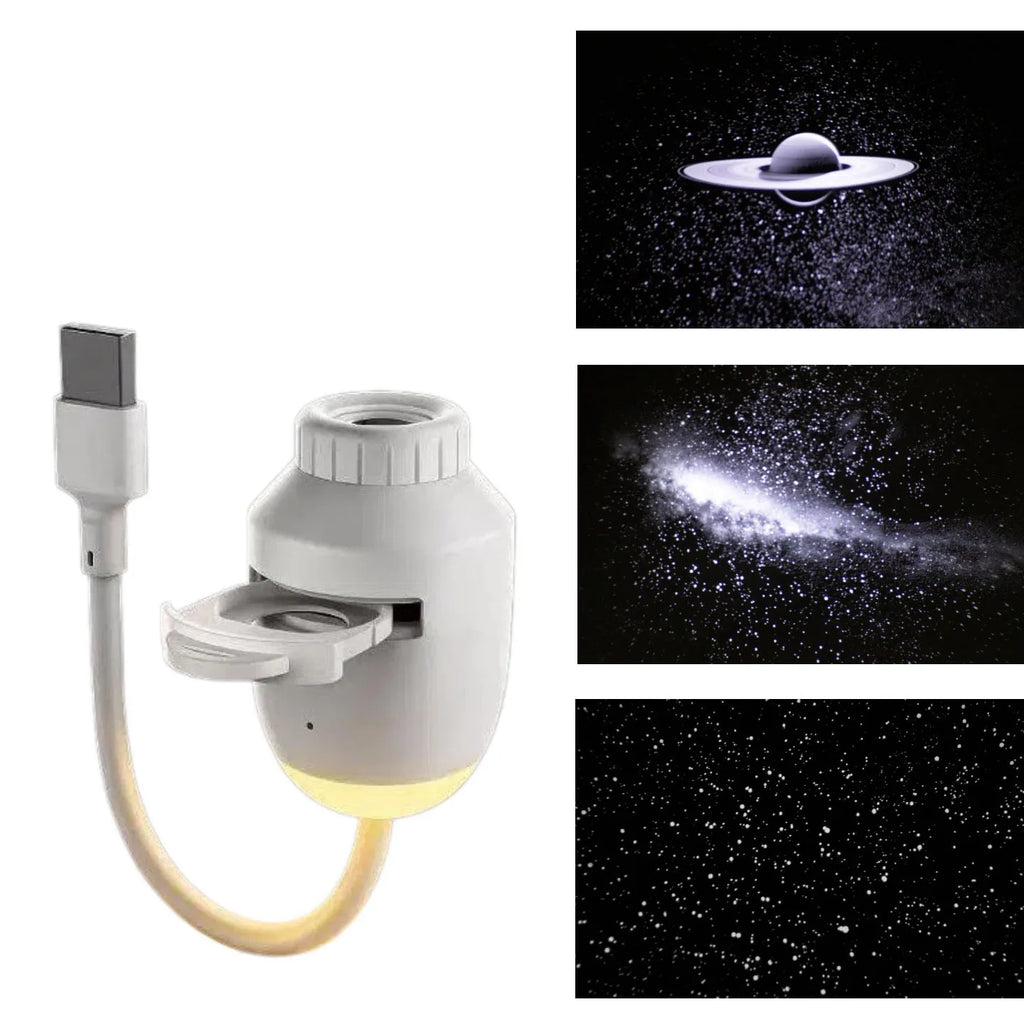Mini Galaxy Star Projector USB LED 2 In1 Night Light Home Background Atmosphere Light Bedroom Car Decoration Children's Gift