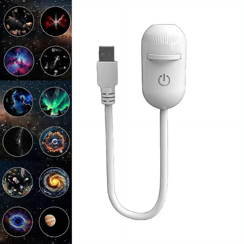 Mini 2-in-1 Galaxy Star Projection Night Light Energy Saving USB LED Starry Sky Lamp Romantic Mood Lighting Home Bedroom Decor