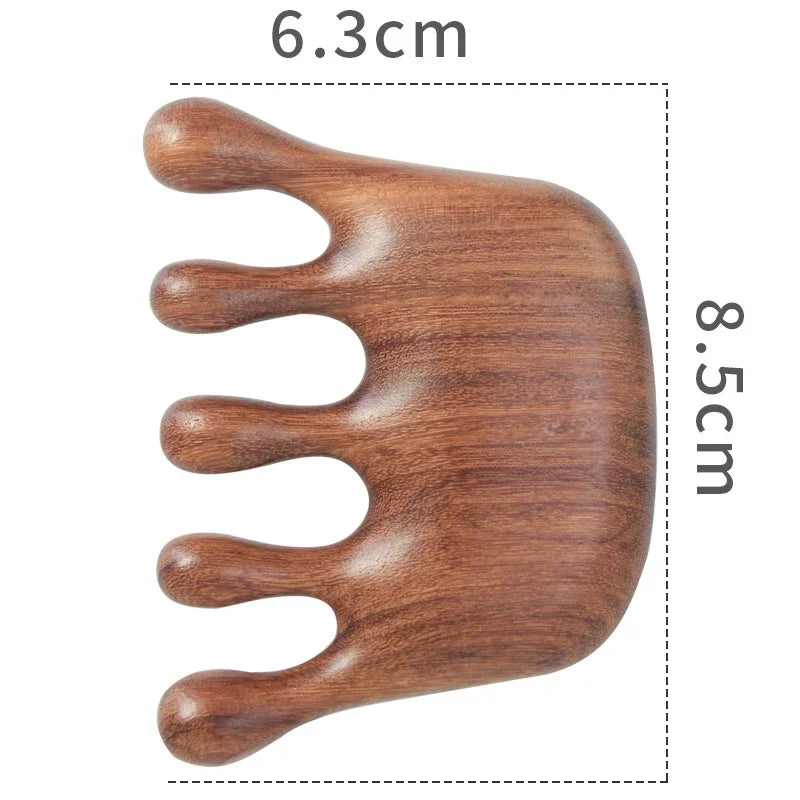 Head massager  Sandalwood Hair Comb Scalp Relax Acupoint Massager Portable Wooden Handle Comb Anti-static Styling Tool