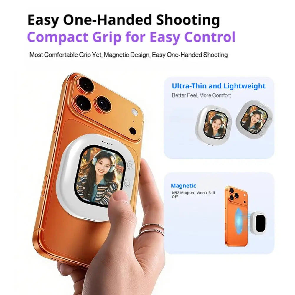 1/2PCS Mini Wireless Magnetic Phone Screen Projector Mobile Phone Rear Camera Selfie Video Camera for Vlog Live Selfie Screen