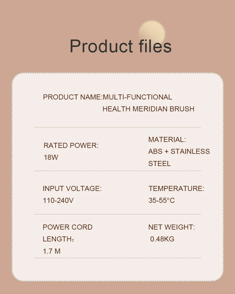 Electric Massager Meridian Massage Brush GuaSha Heating Microcurrent Anti Cellulite Beauty Scraping Infrared Heat Slimming