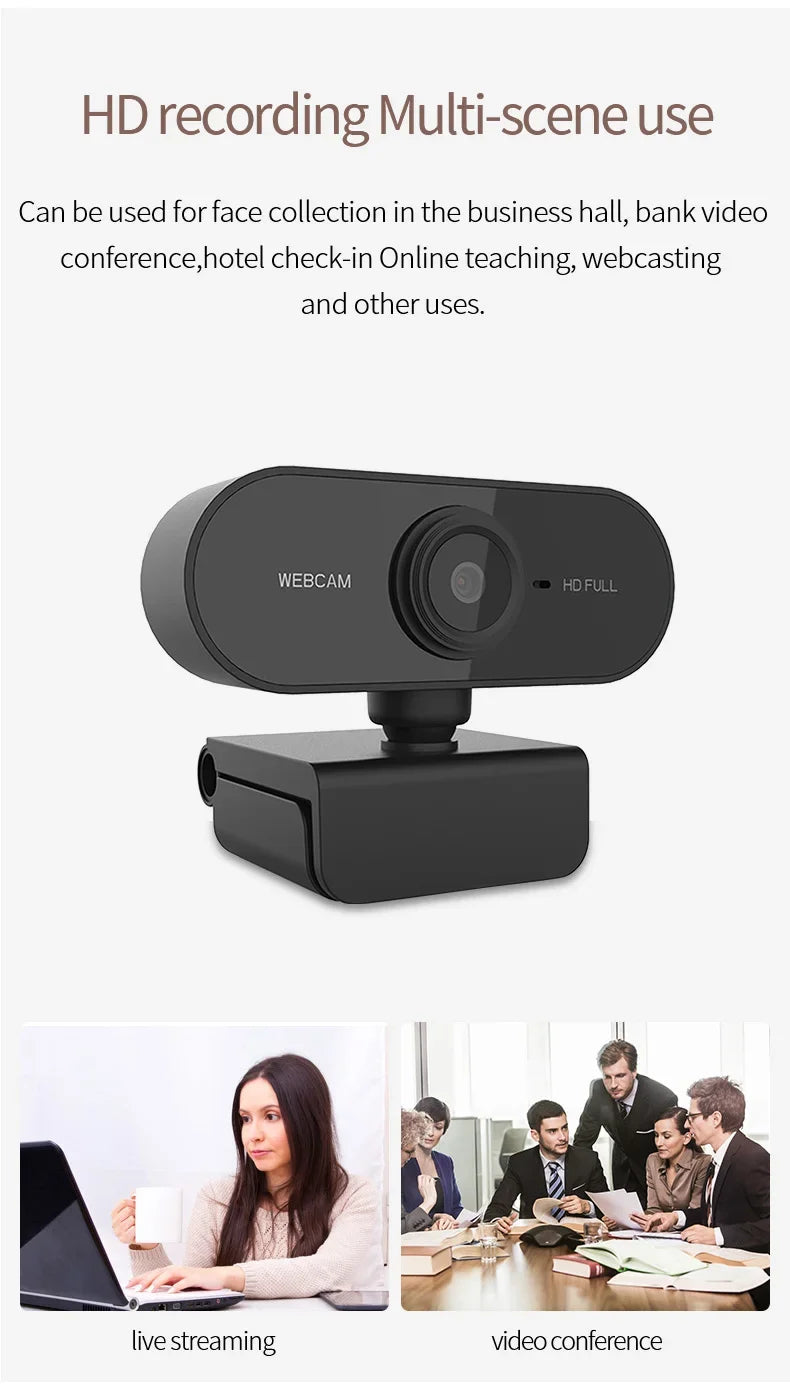 New Mini Web Camera PC Full HD With Microphone USB Plug Support Laptop Desktop Suitable For Video Calls Conference Live Work