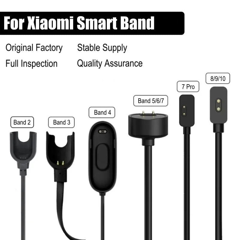 Charging Cable for Xiaomi Smart Band 10 9 8 7 Pro 6 5 4 2 Redmi Watch 4 3 Lite Active Redmi Smart Band 3 2 USB Magnetic Charger