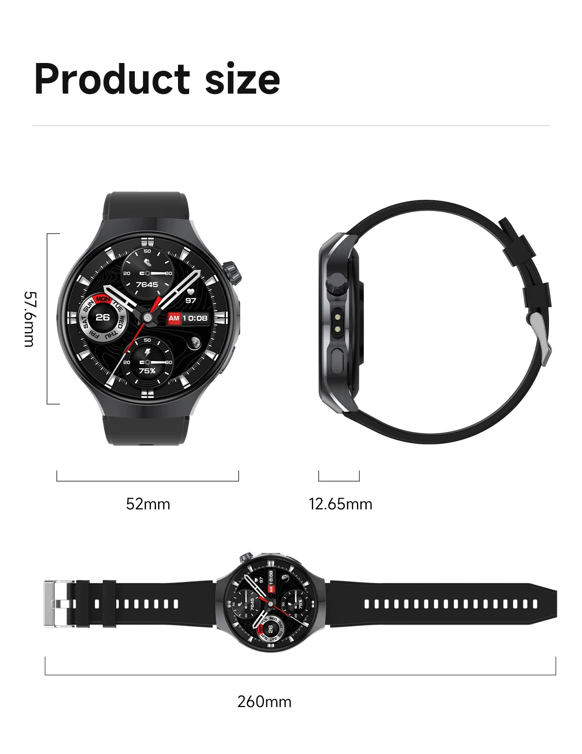 The new 2026 smartwatch is designed with a 1.7-inch high-definition screen, specifically designed for outdoor sports shooting