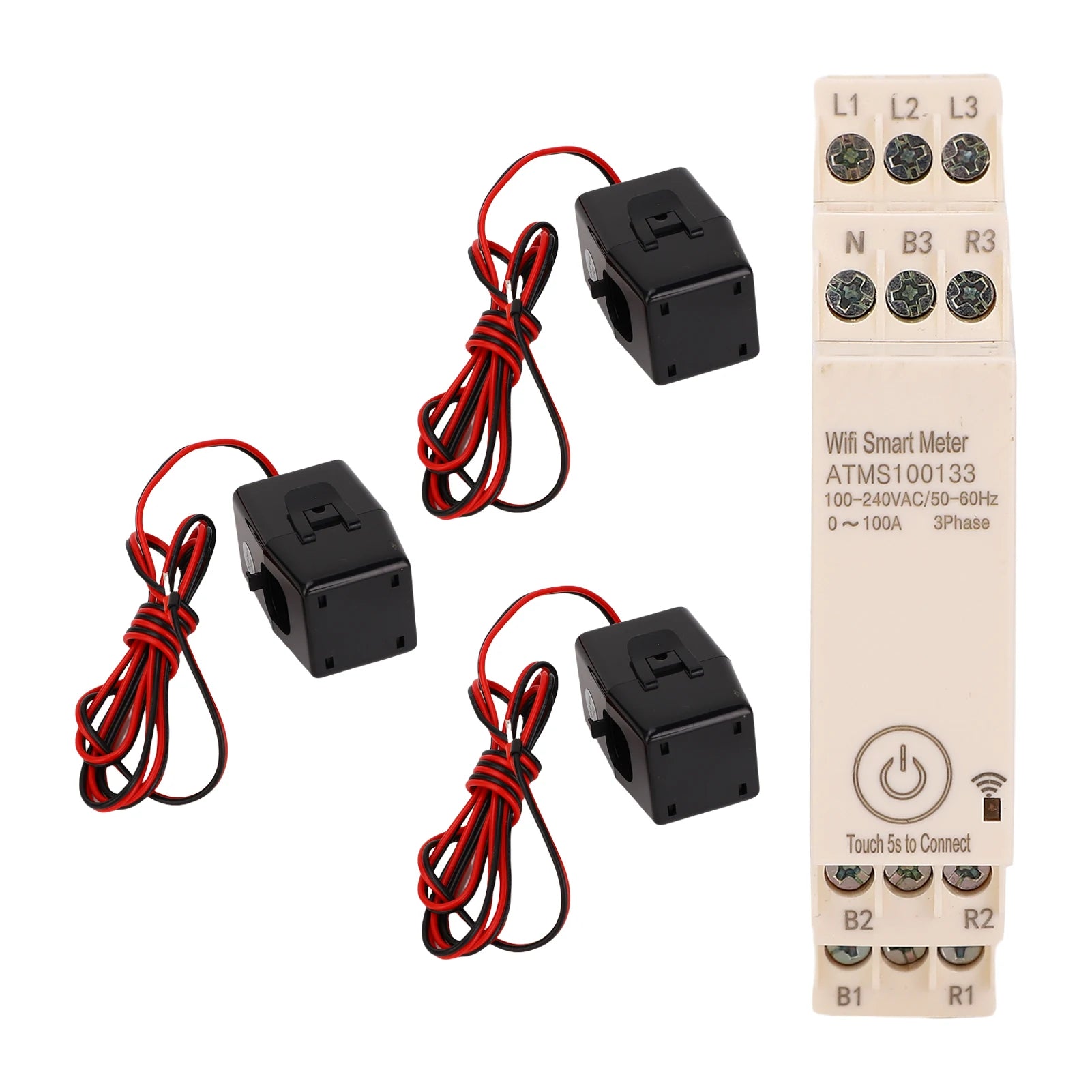 Smart 3-Phase Energy Meter — Remote APP Control, Real-Time Monitoring, 3 Current Sensors