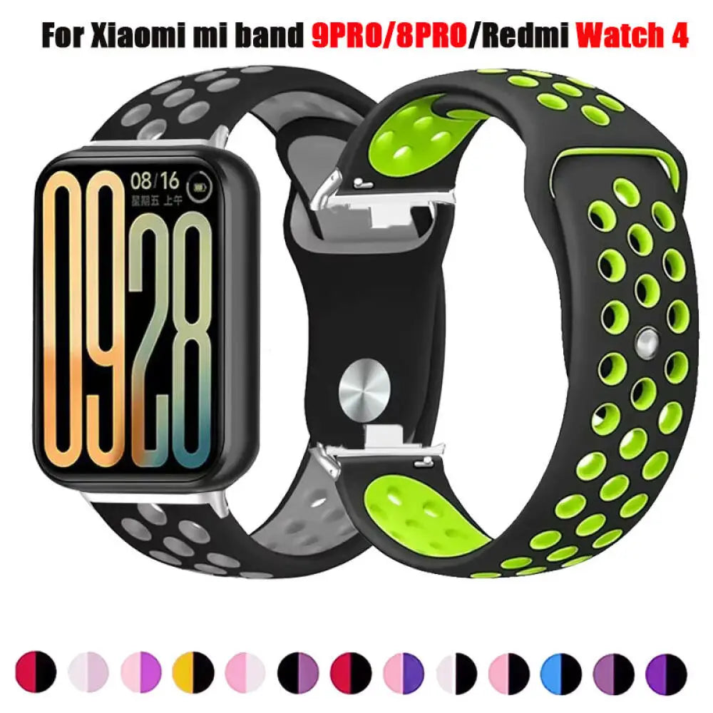 Watch Strap For Xiaomi Mi Band 9 Pro 8 Pro Wristband Silicone Bracelet Wrist Straps For Redmi Watch 4 5 Smartwatch Accessories