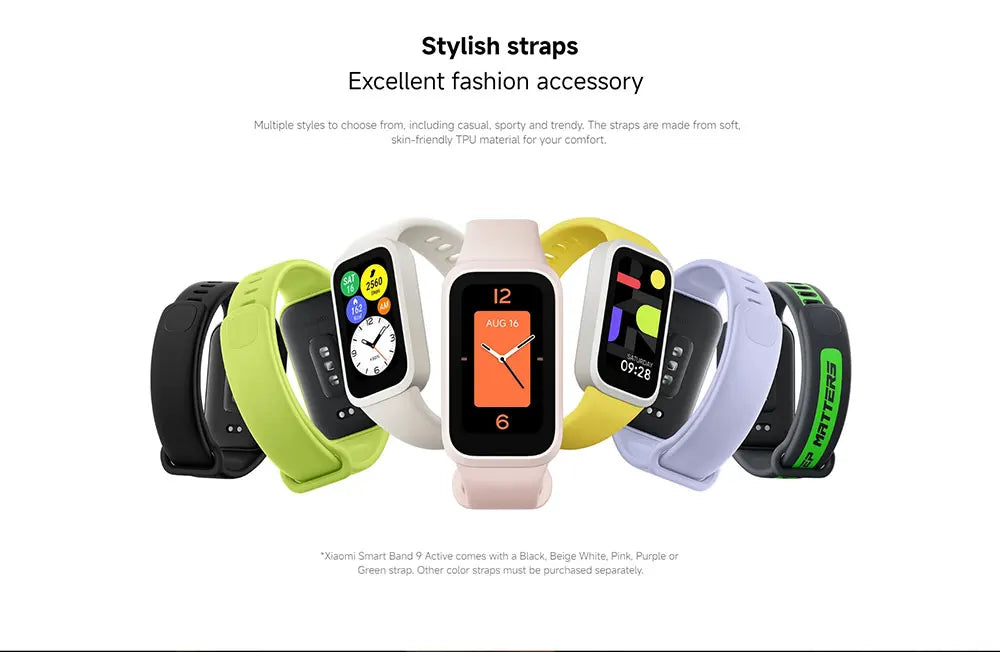 Xiaomi Smart Band 9 Active Global Version 1.47'' Display 18 Days Battery Life Health Monitoring 5ATM Sports Bracelet Mi Fitness