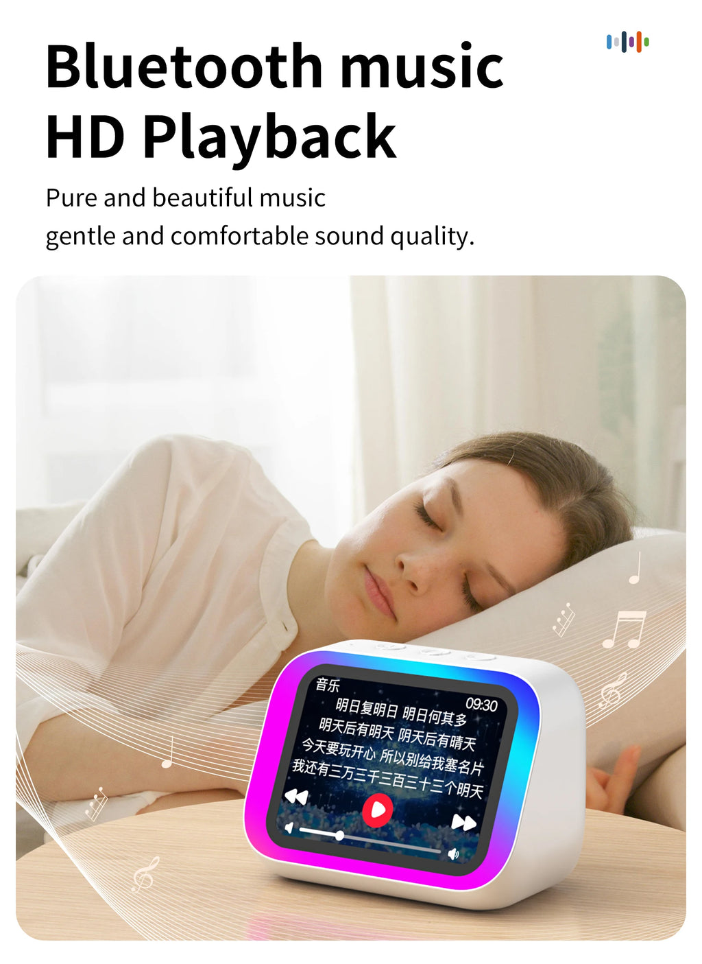 Smart Speaker with Screen Display — Voice Assistant, Bluetooth, Photo Album & Smart Home Hub
