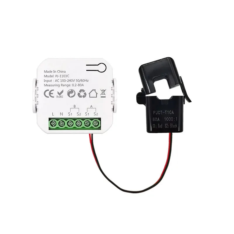Smart WiFi Energy Meter — Single Phase, Bidirectional, Solar Monitor, Overload Alarm
