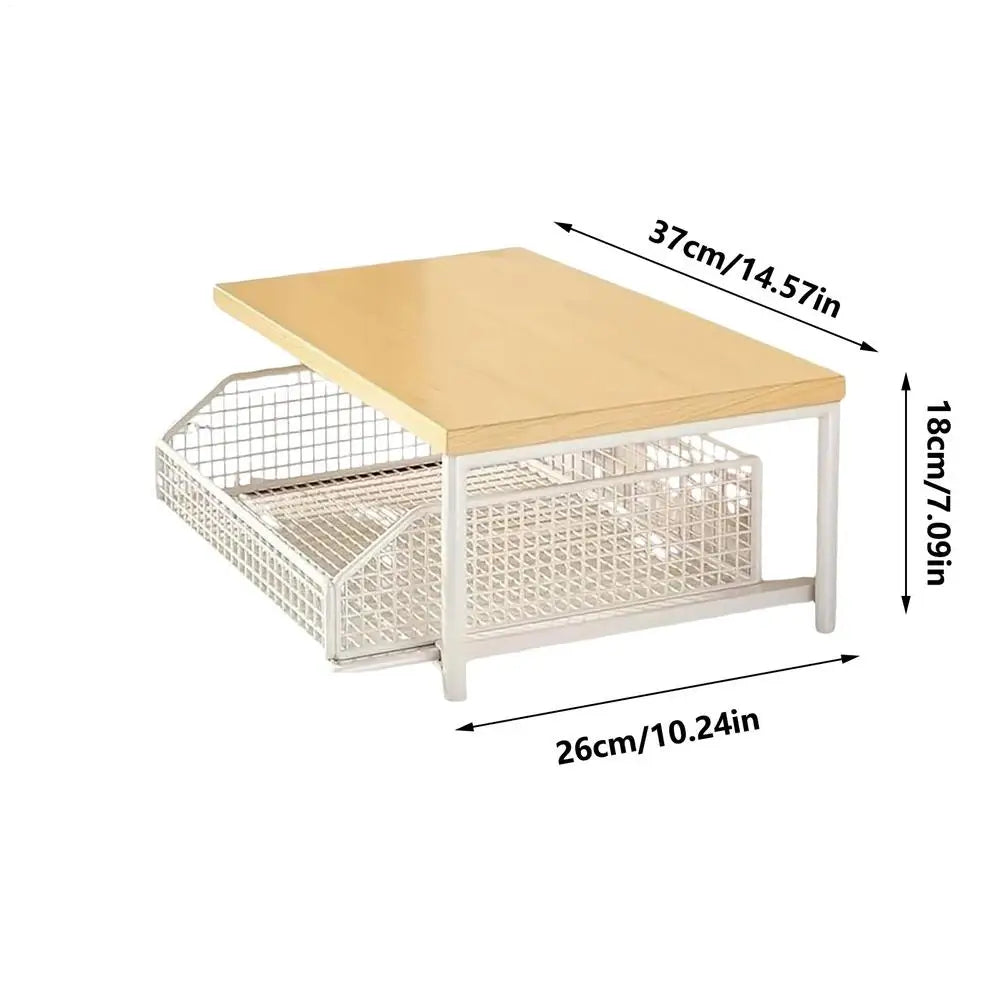 Kitchen Storage Rack Standing Shelf with Drawer for Fruit Vegetable Microwave Pots Dishes Spice Organizer for Kitchen Countertop