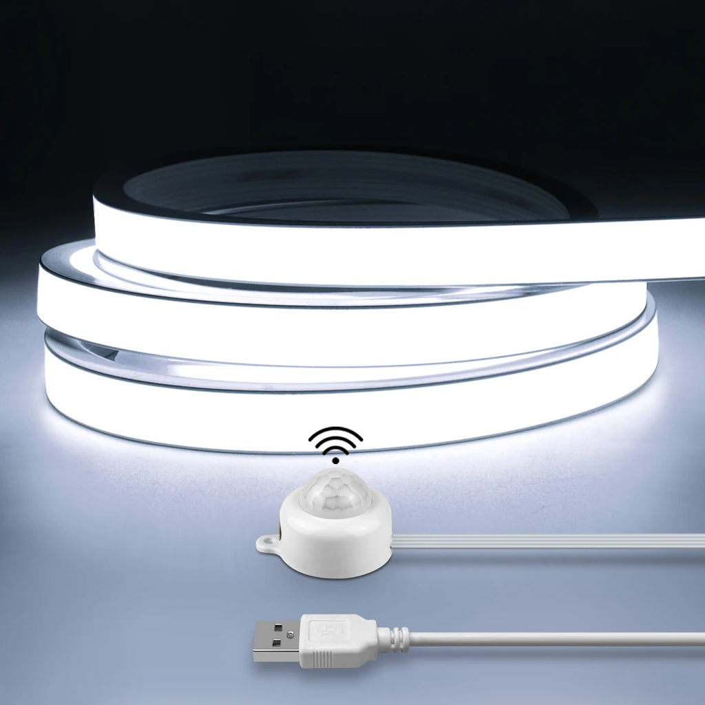 Smart PIR Motion Sensor LED Strip — Auto On/Off, 320 LEDs/m, Waterproof for Kitchen & Stairs