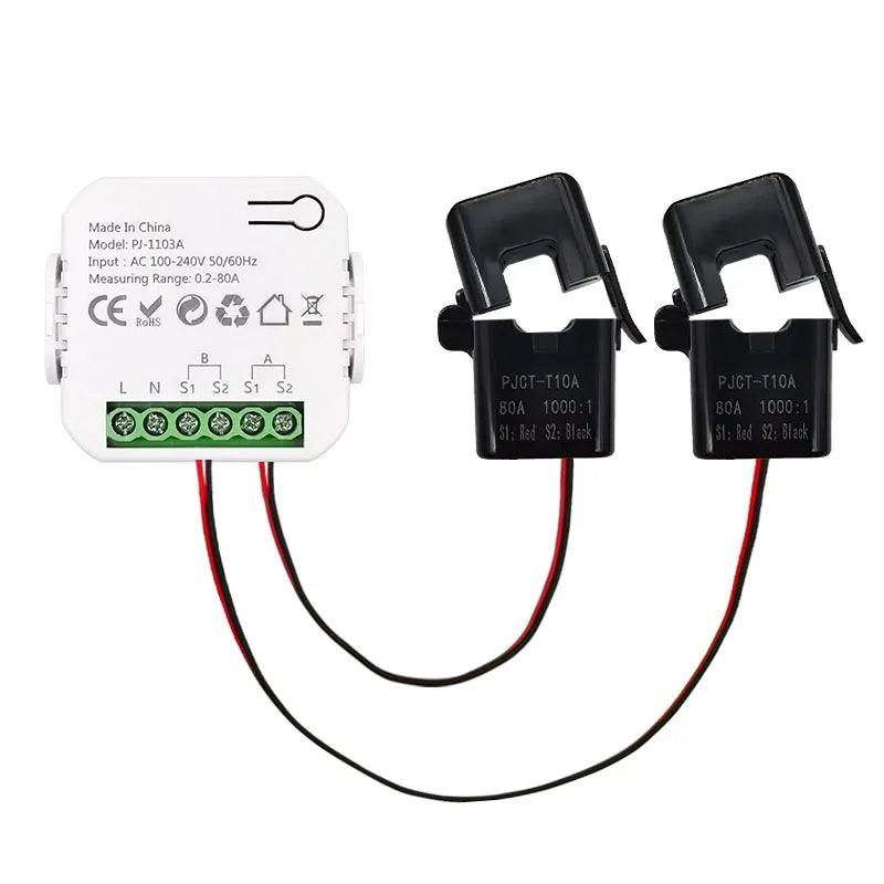 Smart WiFi Energy Meter — Single Phase, Bidirectional, Solar Monitor, Overload Alarm
