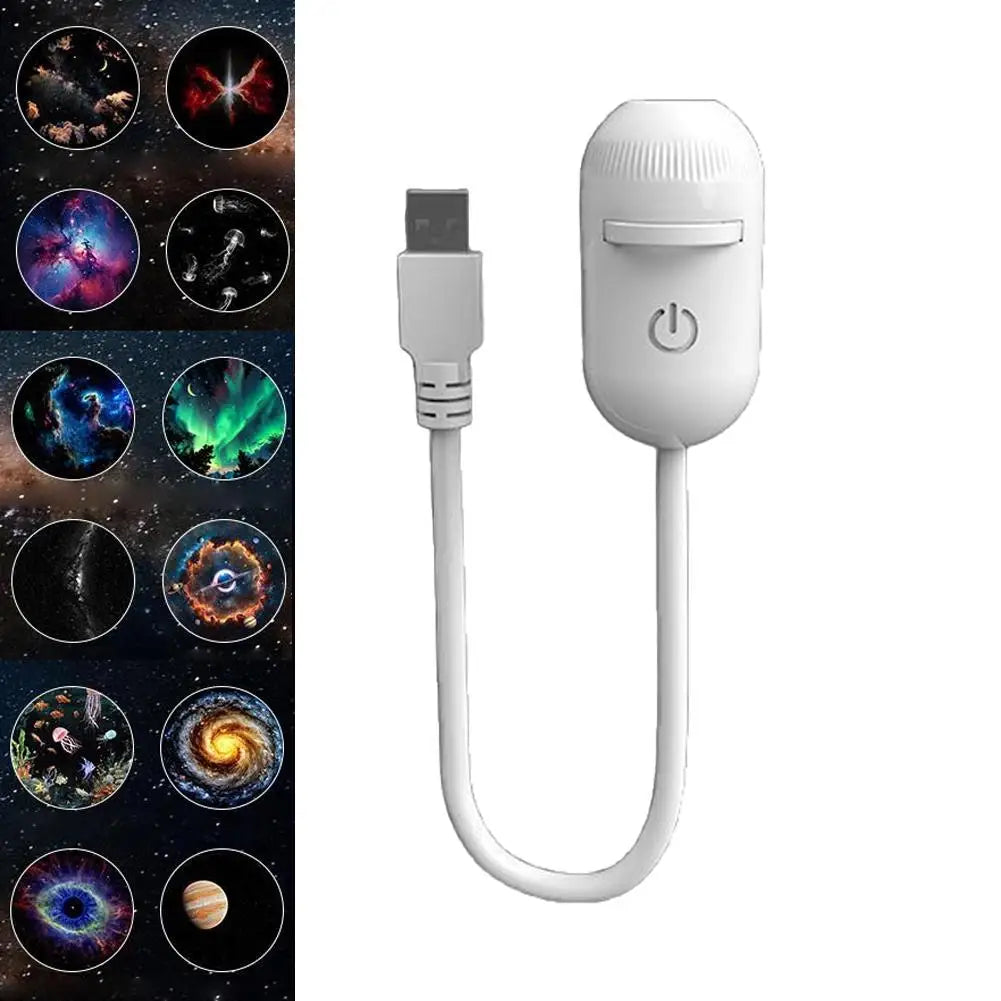 Mini 2-in-1 Galaxy Star Projection Night Light Energy Saving USB LED Starry Sky Lamp Romantic Mood Lighting Home Bedroom Decor