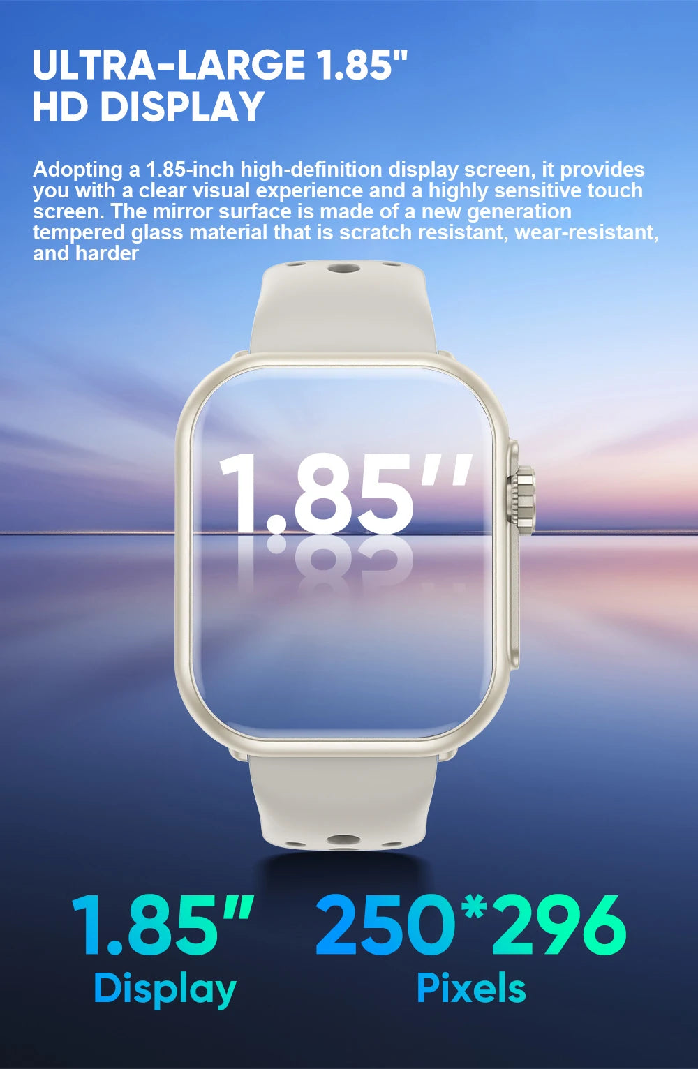 New Smart Watch Men Women 1.85-Inch HD AMOLED Full Touch Screen IP68 Waterproof Bluetooth Call SmartWatch Men For Android IOS