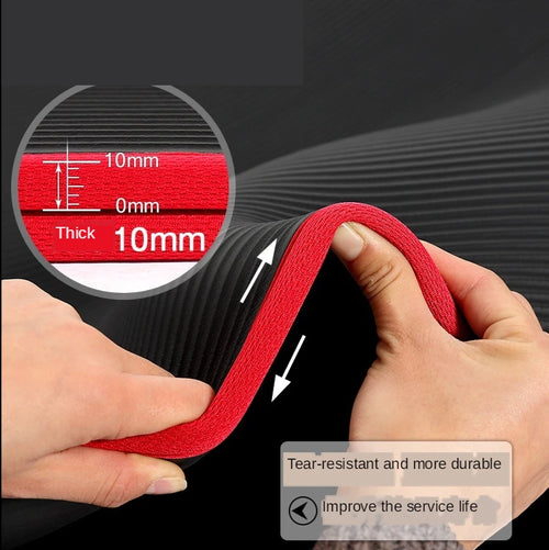 10MM Extra Thick Yoga Mats 183cmX61cm NRB Non-slip Soft Exercise Mat Fitness Tasteless Pilates Workout Gym Mats with Bandage