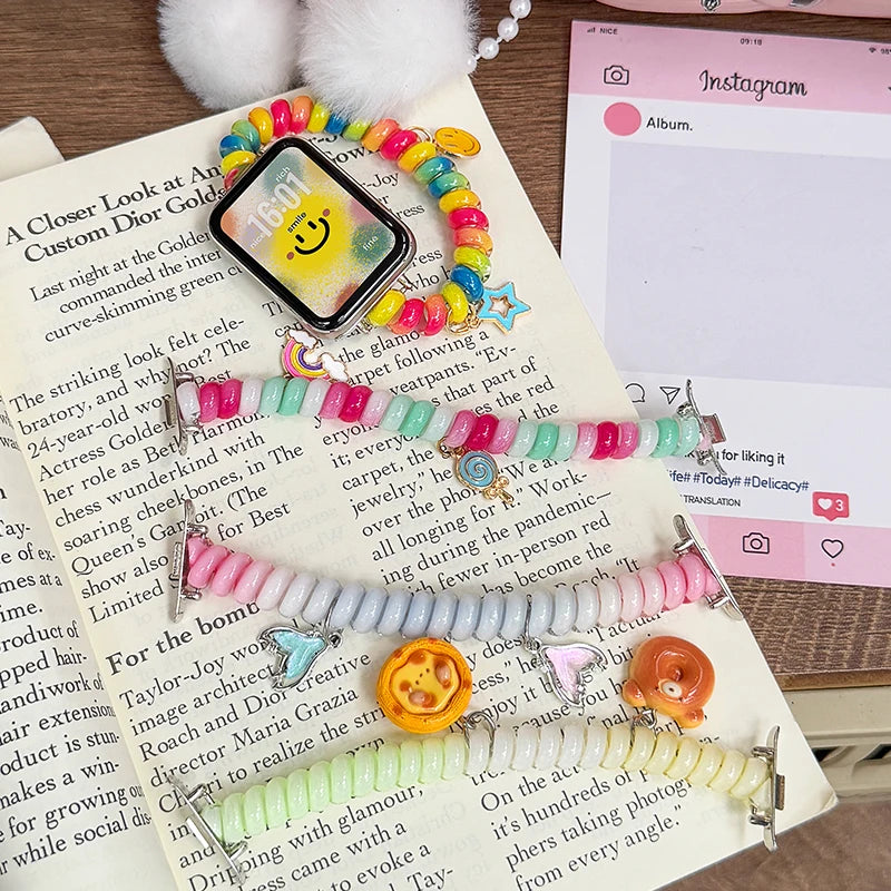 Elastic Stretchable Strap for Redmi watch 6 5 4 Gorgeous Scrunchie brecelet pulseira correa Xiaomi Smart mi band 9 pro/8 pro