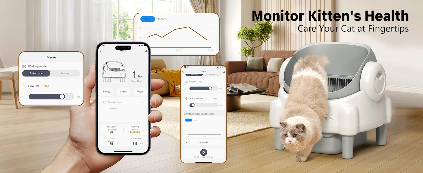 Smart Cat Litter Box, Automatic Self-Cleaning Litter Box With APP Remote Control And Health Monitor, Pet Toilet Products