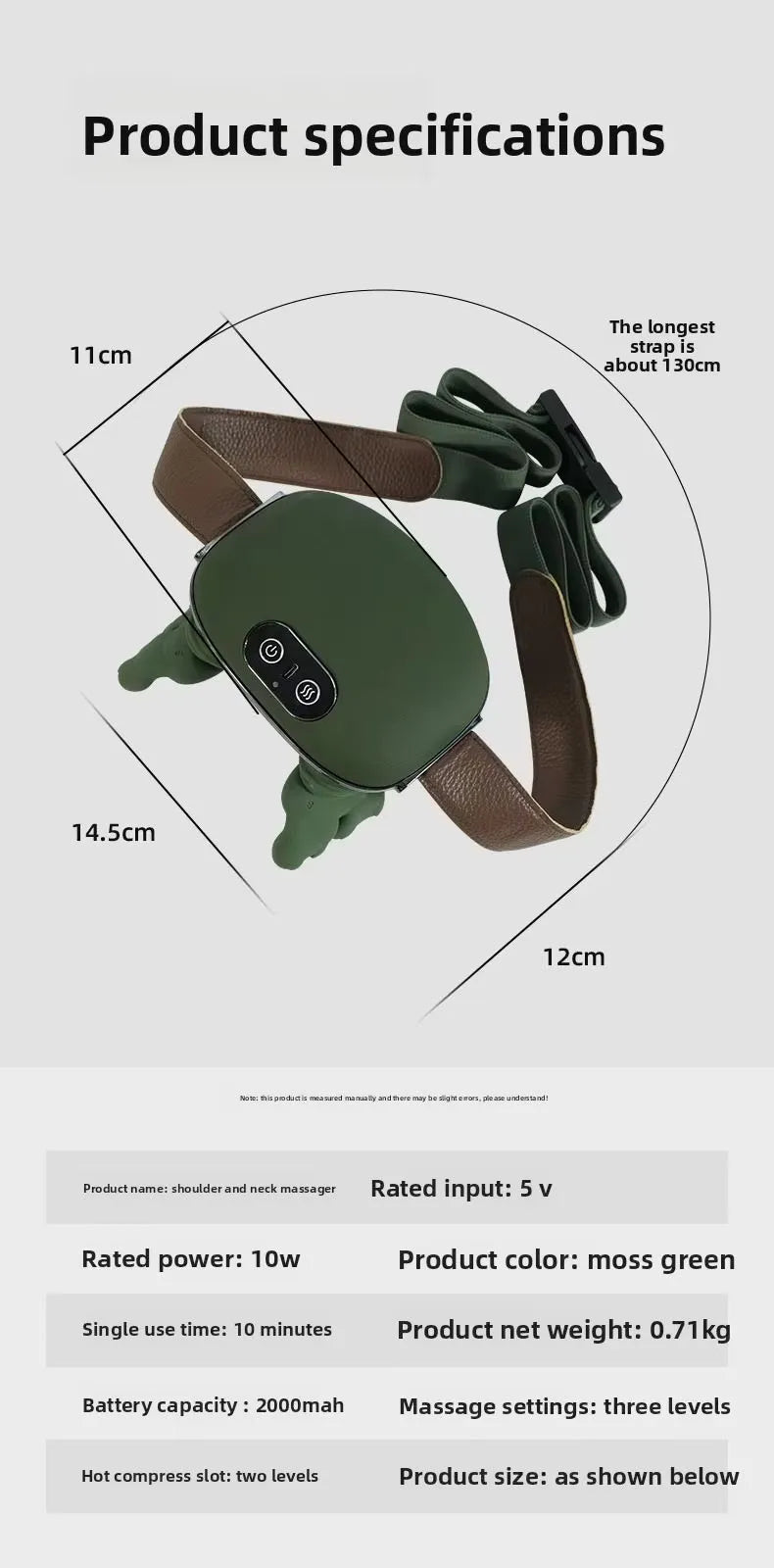 Master's Hand Shoulder Neck Massager Massage Device for Pain Relief, Deep Tissue Kneading for Neck Back & Shoulders Rechargeable