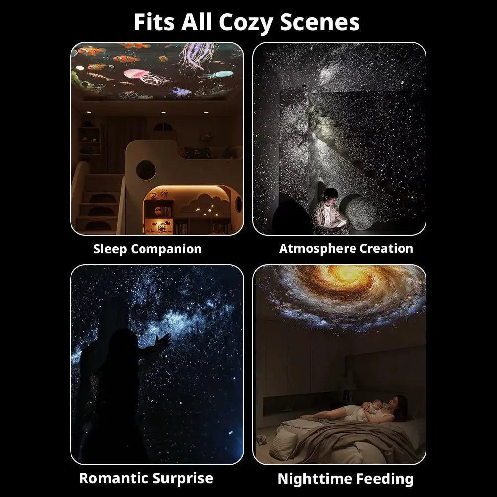 Mini 2-in-1 Galaxy Star Projection Night Light Energy Saving USB LED Starry Sky Lamp Romantic Mood Lighting Home Bedroom Decor
