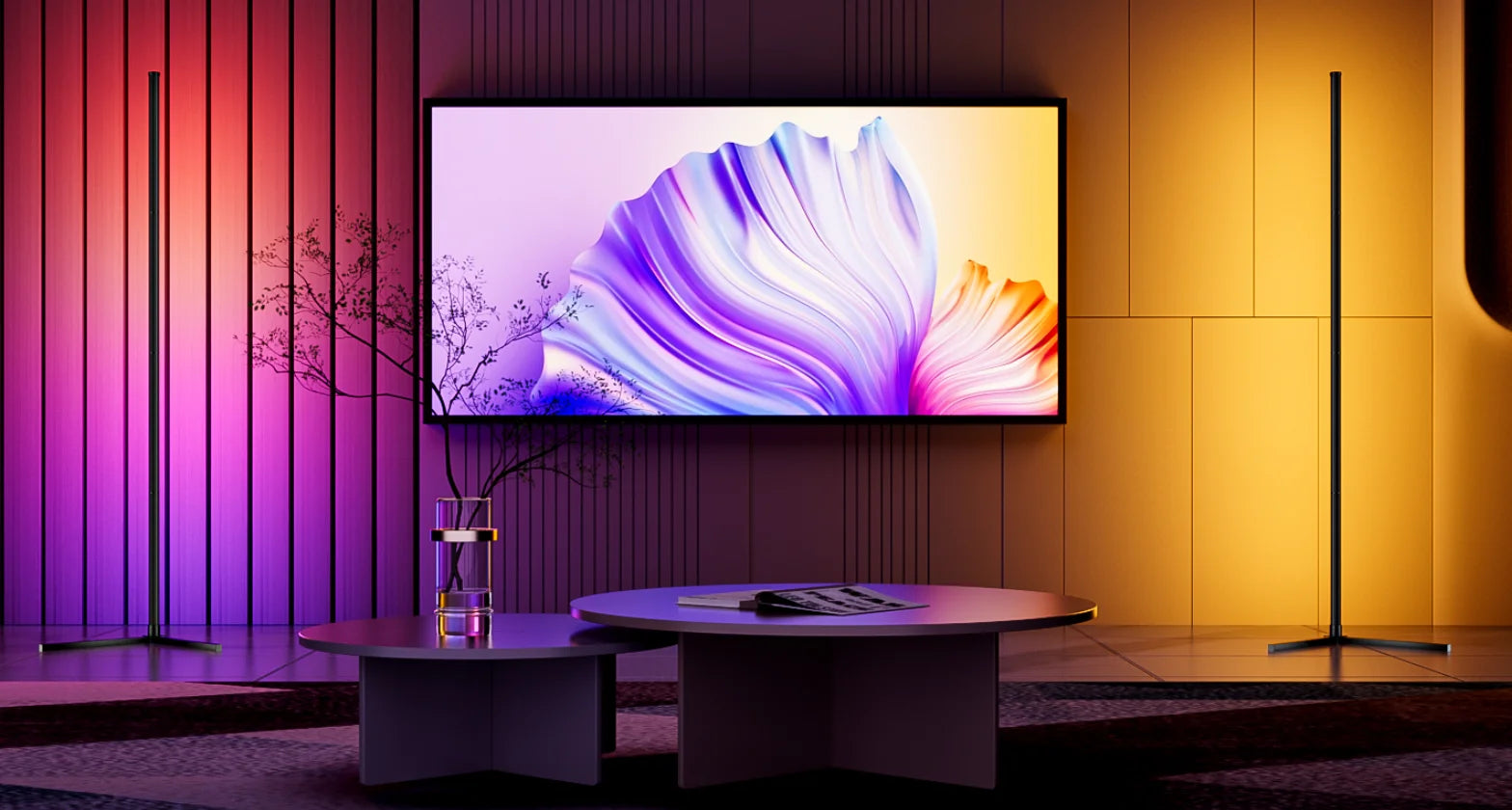 Smart RGB Floor Lamp — Music Sync, APP Control, Corner Standing Lamp for Living Room