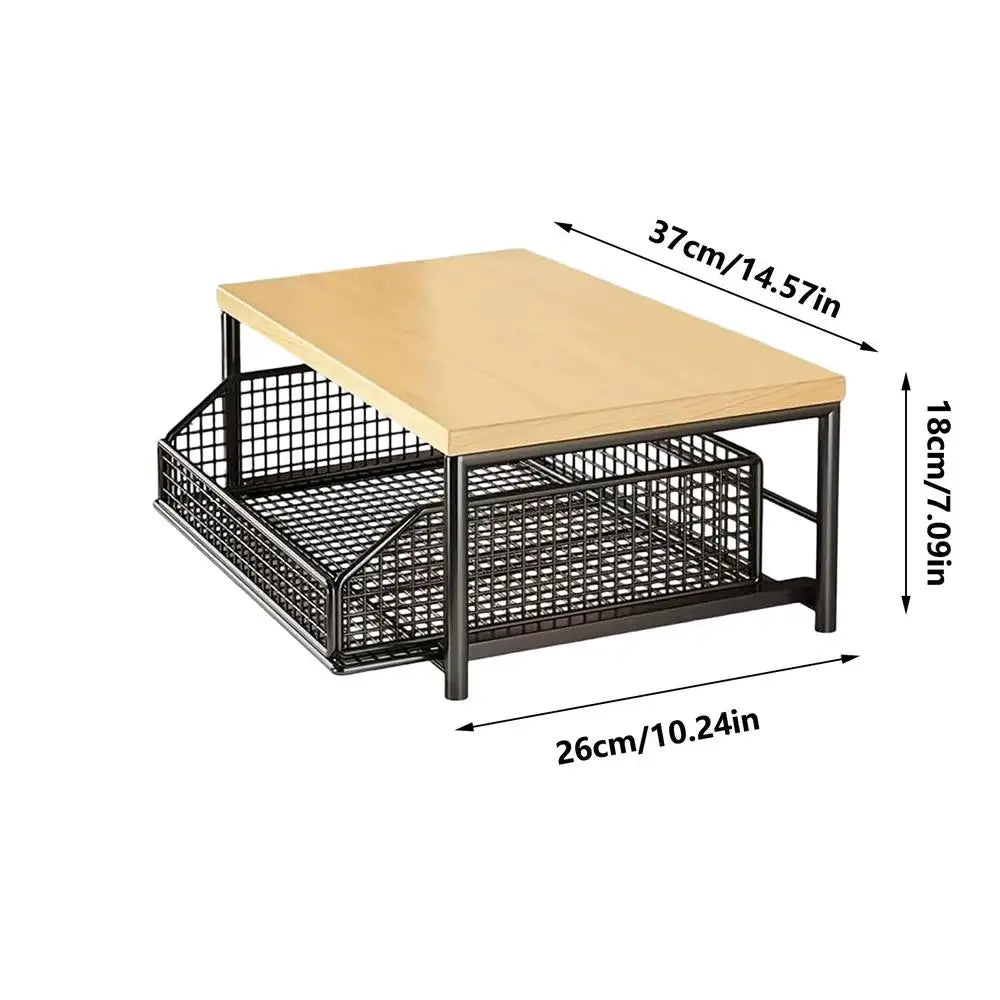 Kitchen Storage Rack Standing Shelf with Drawer for Fruit Vegetable Microwave Pots Dishes Spice Organizer for Kitchen Countertop