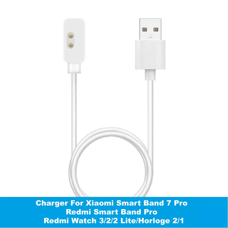 Charging Cable for Xiaomi Smart Band 10 9 8 7 Pro 6 5 4 2 Redmi Watch 4 3 Lite Active Redmi Smart Band 3 2 USB Magnetic Charger