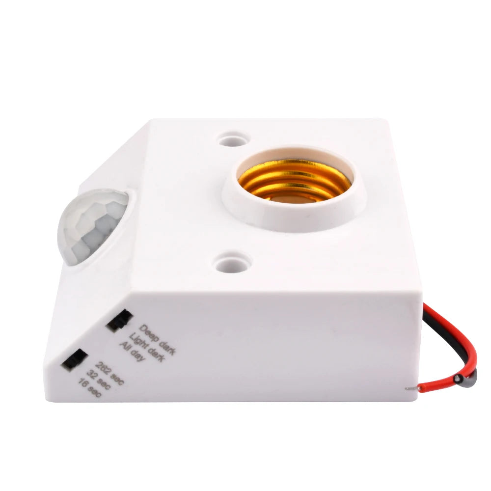 Smart 110-240V 100W PIR Induction Infrared Motion Sensor E27 LED Lamp Base Holder With Light Control Switch Bulb Socket Adapter
