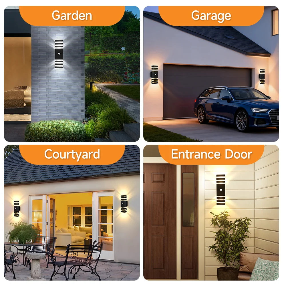 Smart Motion Sensing Outdoor Wall Light — Waterproof LED, 110V-220V for Porch & Garden