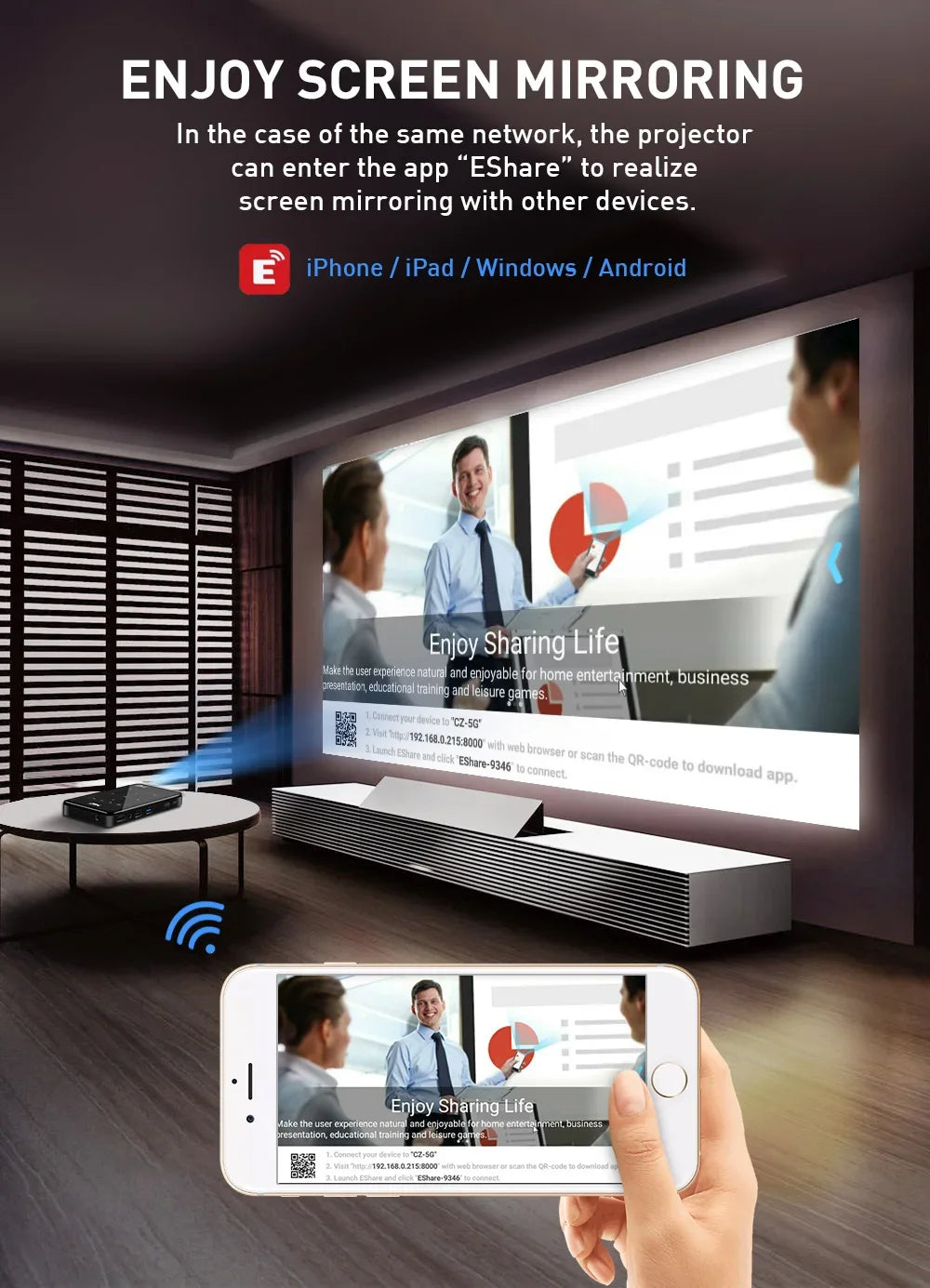 P09-II Portable DLP Mini Pocket Projector Android 9.0 2GB RAM 32GB ROM WIFI5 BT4.2 4K HD Beamer Home Cinema LED Video Projector