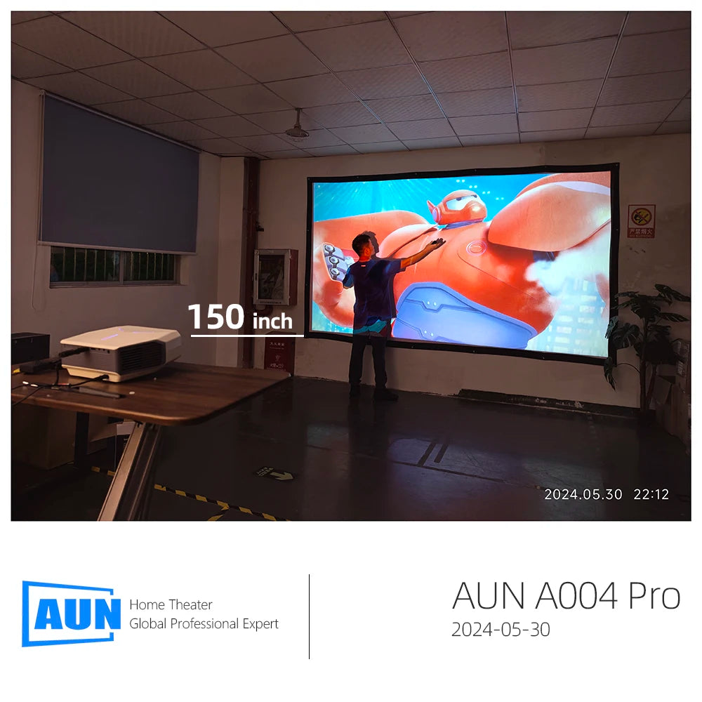 AUN A004 Pro Mini Projector — Android, Full HD 1080P, 4K Decode, Laser, WiFi, Home Theater