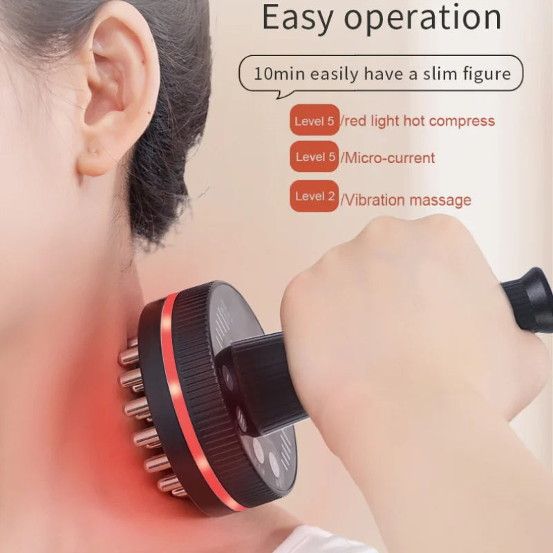 Electric Massager Meridian Massage Brush GuaSha Heating Microcurrent Anti Cellulite Beauty Scraping Infrared Heat Slimming