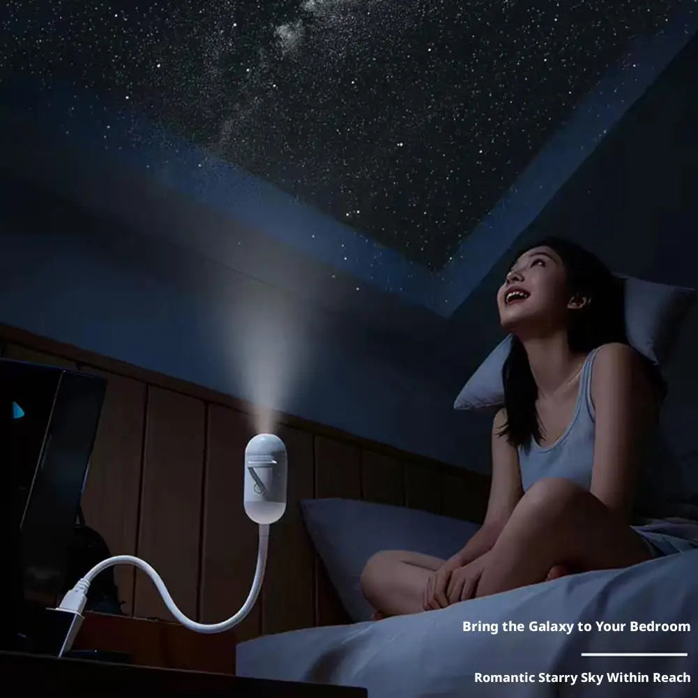 Mini 2-in-1 Galaxy Star Projection Night Light Energy Saving USB LED Starry Sky Lamp Romantic Mood Lighting Home Bedroom Decor