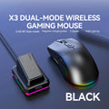 Dual-Mode Wireless Mouse | Magnetic Charging Dock | RGB Backlit | 3-Speed DPI (800-1200-1600) | 2.4G/BT | Suitable for daily use