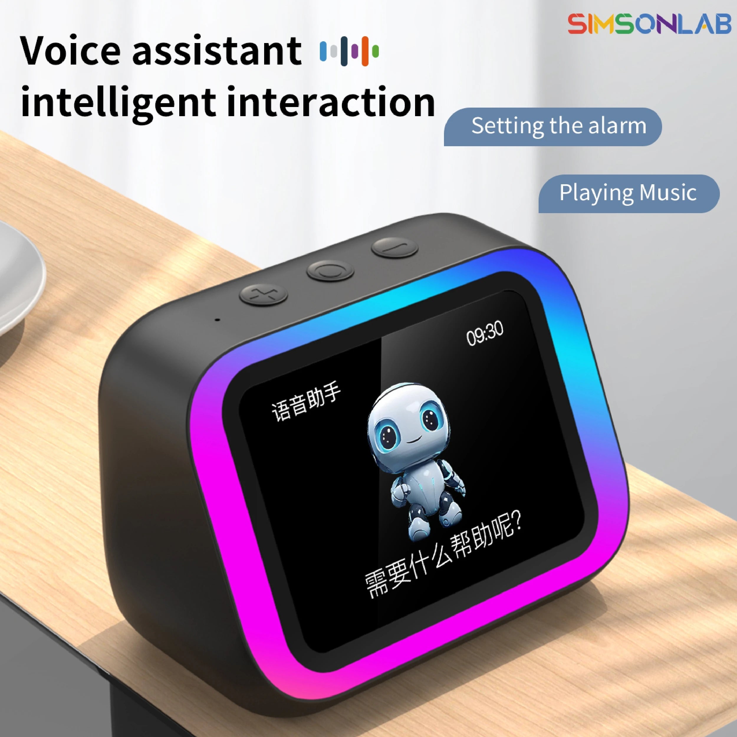 Smart Speaker with Screen Display — Voice Assistant, Bluetooth, Photo Album & Smart Home Hub