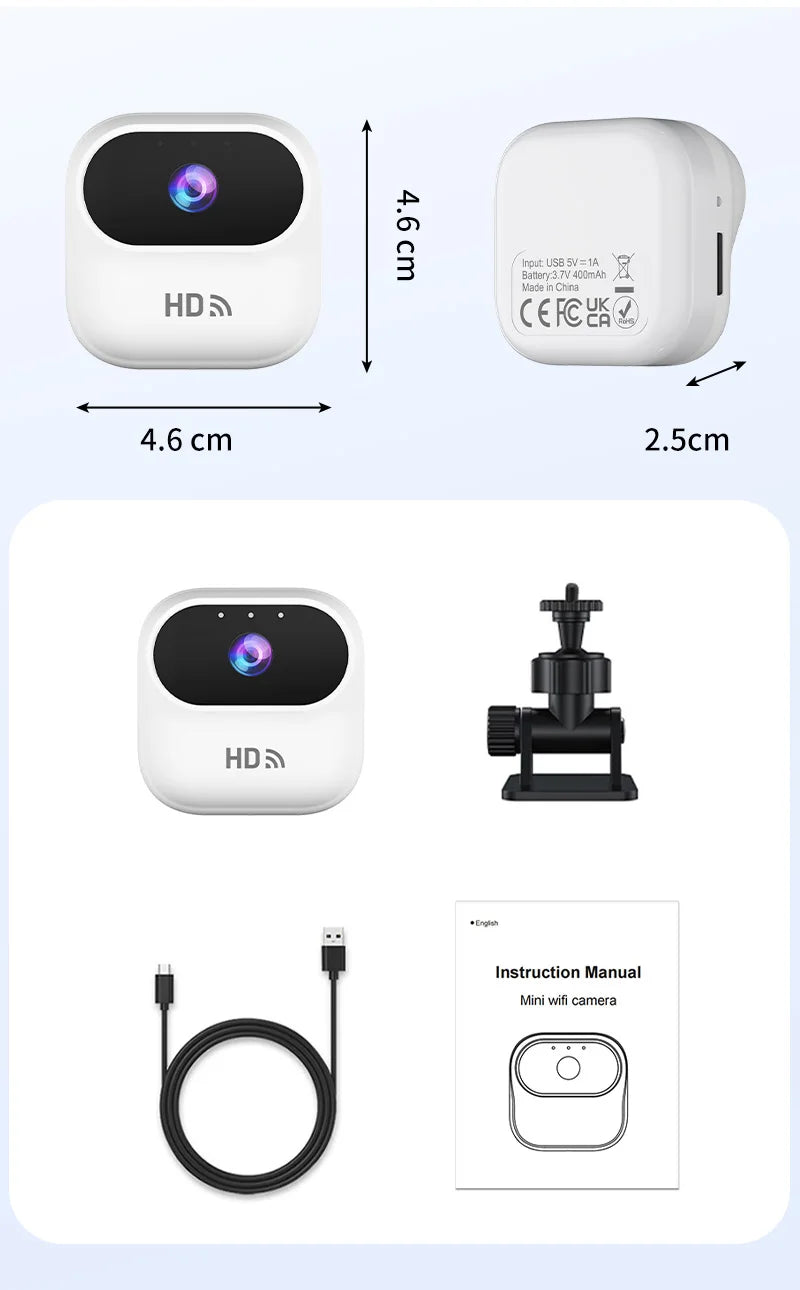 Smart Mini WiFi Security Camera — HD 1080P, Night Vision & Motion Detection