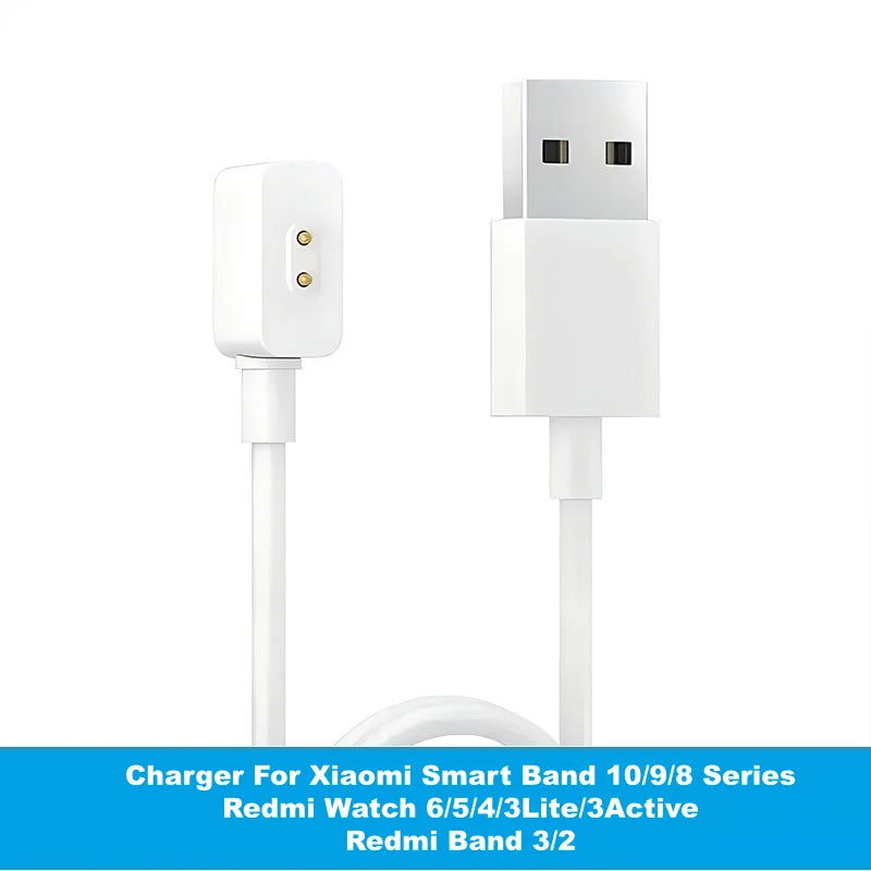 Charging Cable for Xiaomi Smart Band 10 9 8 7 Pro 6 5 4 2 Redmi Watch 4 3 Lite Active Redmi Smart Band 3 2 USB Magnetic Charger