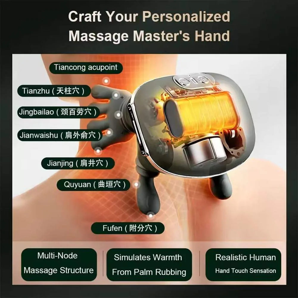 Master's Hand Shoulder Neck Massager Massage Device for Pain Relief, Deep Tissue Kneading for Neck Back & Shoulders Rechargeable