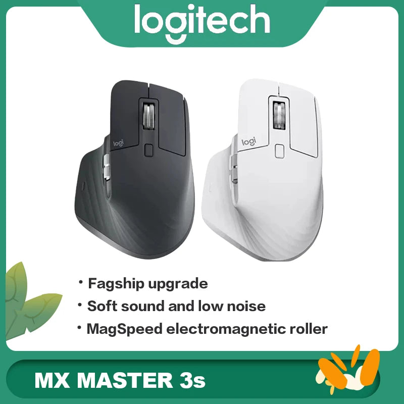 Logitech MX Master 3S Wireless Bluetooth Mouse, Master Series - Ergonomic, Silent, High-End Office Mouse in Graphite