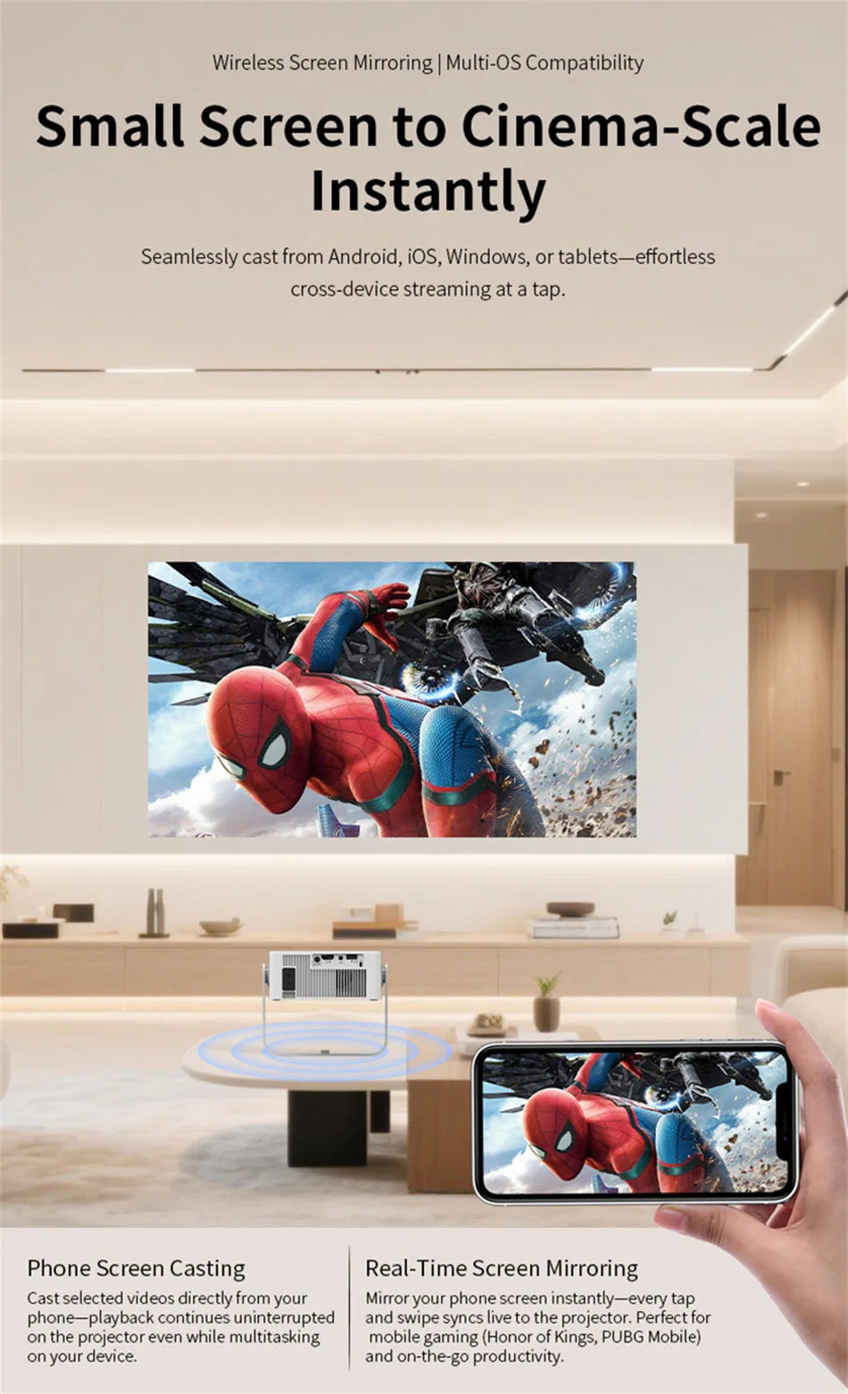 2025 X3 Projector Portable Projector Wifi Smart 1280 720P Full HD Office Home Theater Video Mini Projector Mobile Projection