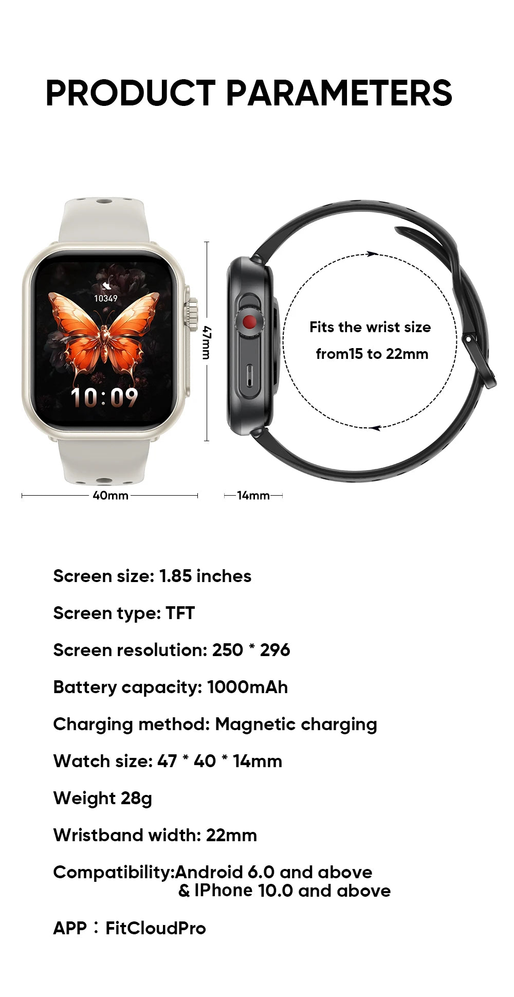 New Smart Watch Men Women 1.85-Inch HD AMOLED Full Touch Screen IP68 Waterproof Bluetooth Call SmartWatch Men For Android IOS