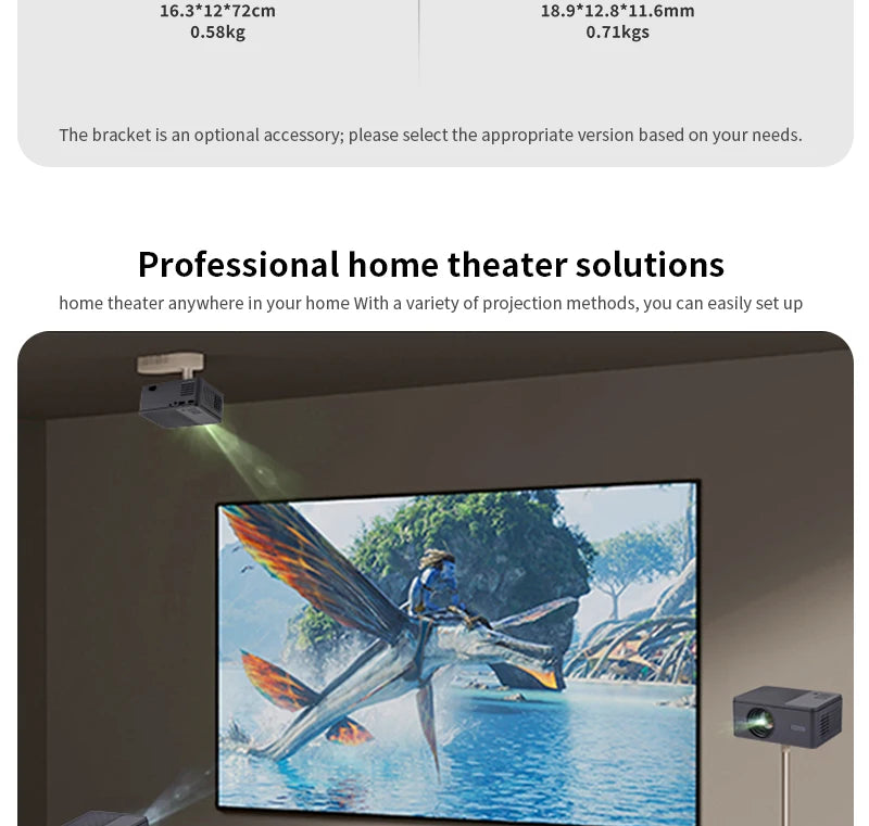 AUN A32 Pro Portable Projector — Android, 4K 1080P, Laser, WiFi, LED, Smart TV for Home & Outdoor