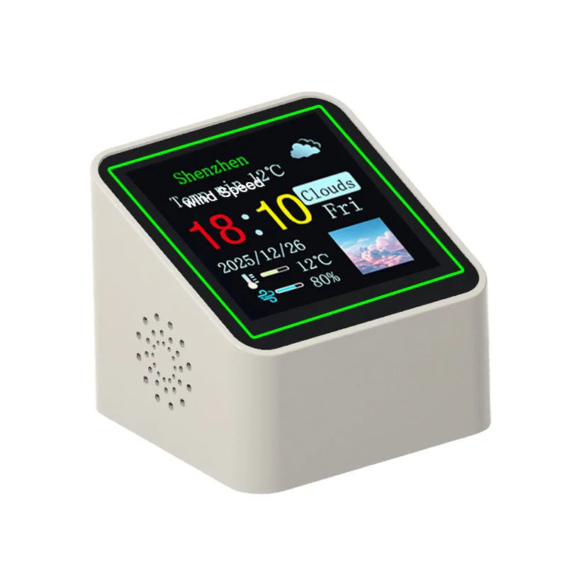 Smart Desktop Electronic Clock WIFI Weather Station Digital Small TV Display Multifunctional Home Indoor Temperature Humidity