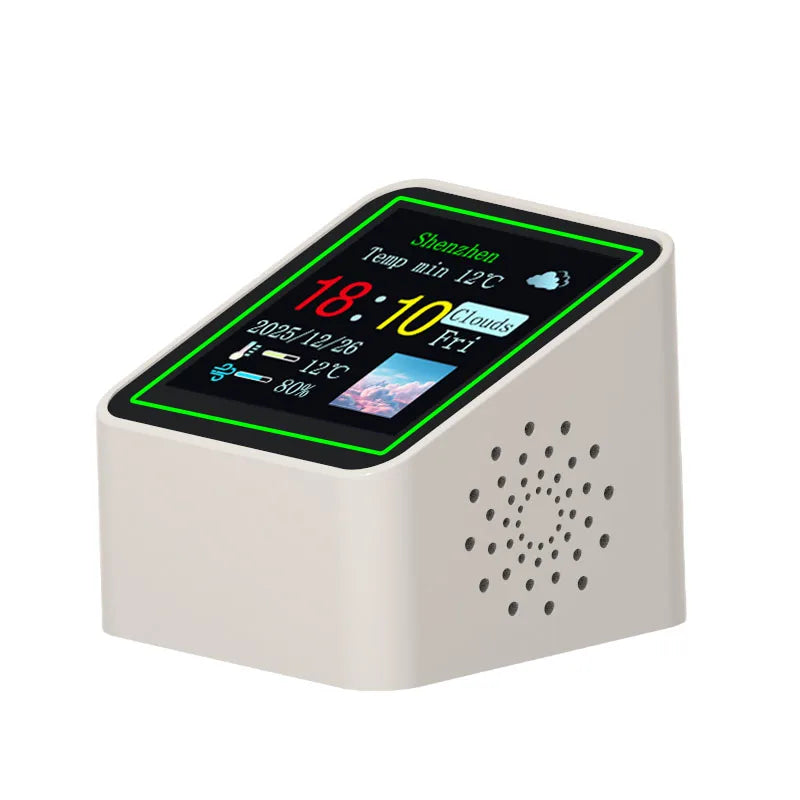 Smart Desktop Electronic Clock WIFI Weather Station Digital Small TV Display Multifunctional Home Indoor Temperature Humidity