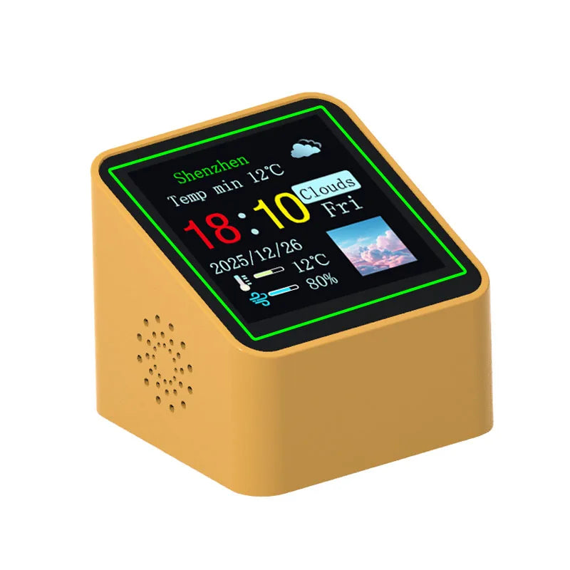 Smart Desktop Electronic Clock WIFI Weather Station Digital Small TV Display Multifunctional Home Indoor Temperature Humidity