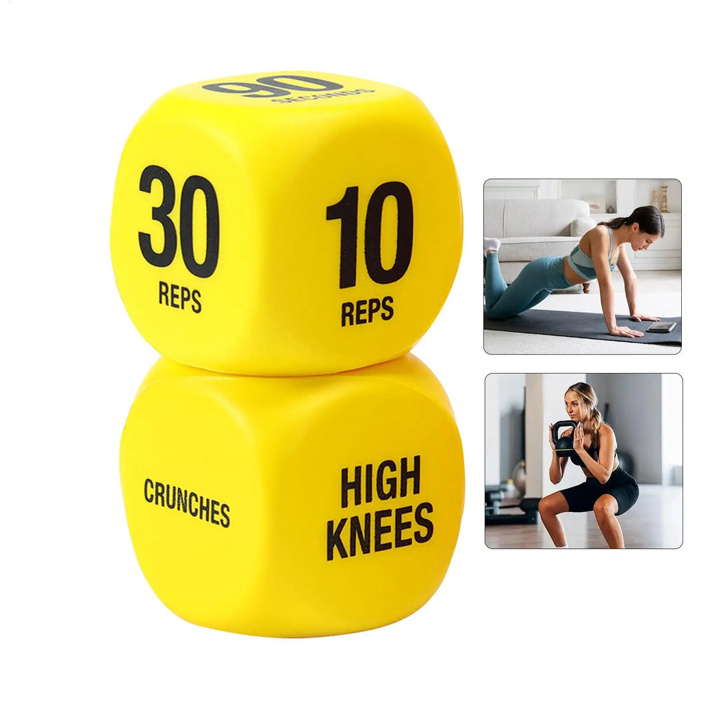 Workout Dice 1-Pair Exercise Dice Randomizer Fun Fitness Challenge Game for Home Gym No Repeat Strength Training Party Game