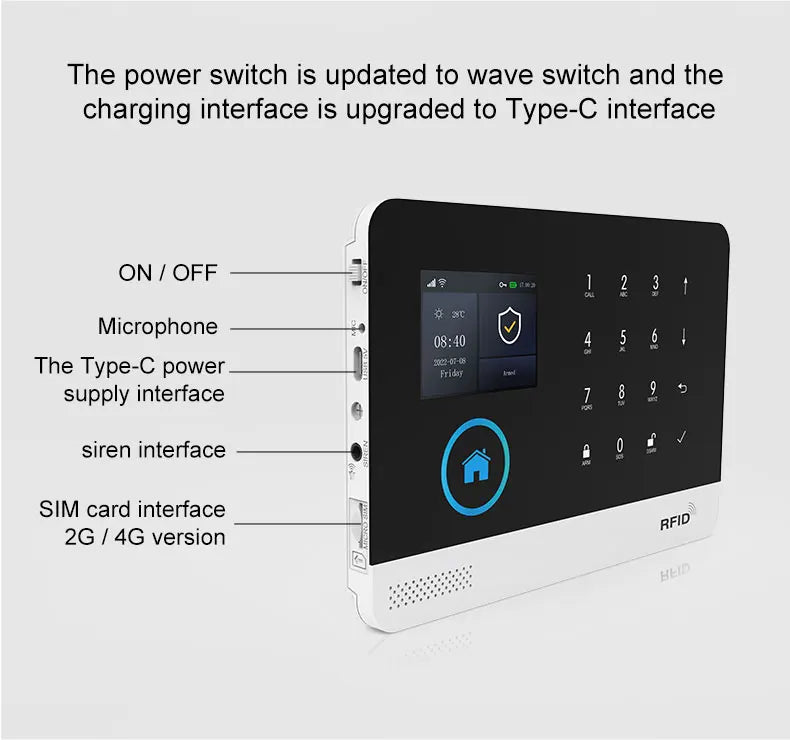 Smart Solar-Powered Home Alarm System — Tuya WiFi GSM, PIR & Door Sensors, Alexa Compatible